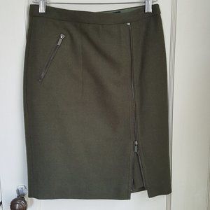 J. Crew Factory Asymmetrical Zip Wool Pencil Skirt